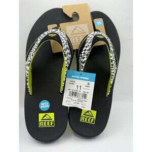 Reef Fanning T Post Flip Flop Mens Slipper In Black White Mens US 11 NWT